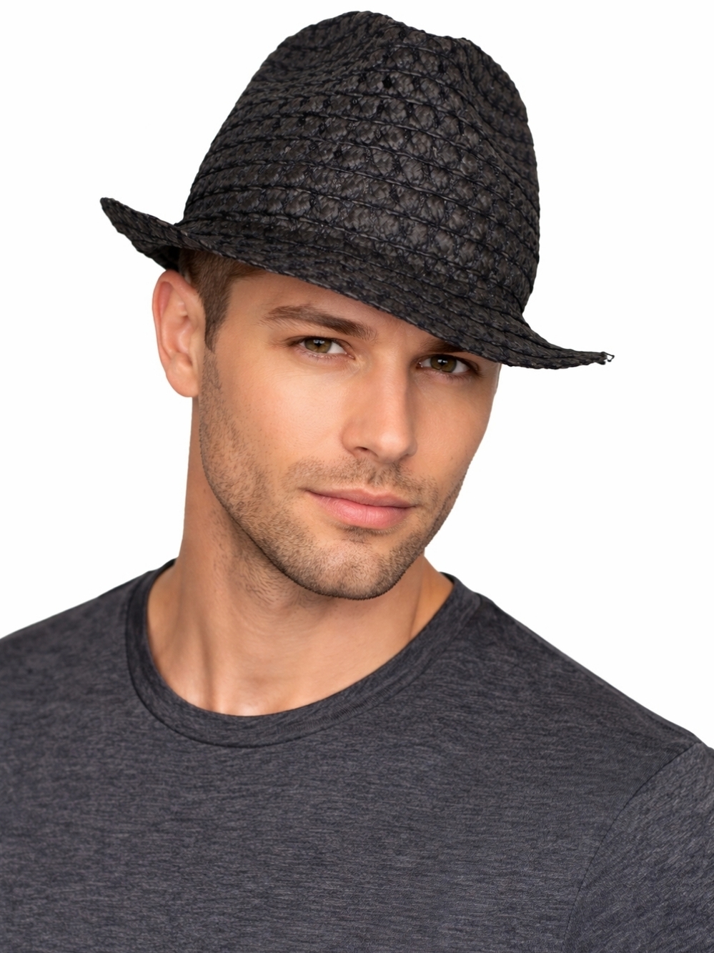 Black Fedora Straw Hat | 100% Paper | One Size Fits Most